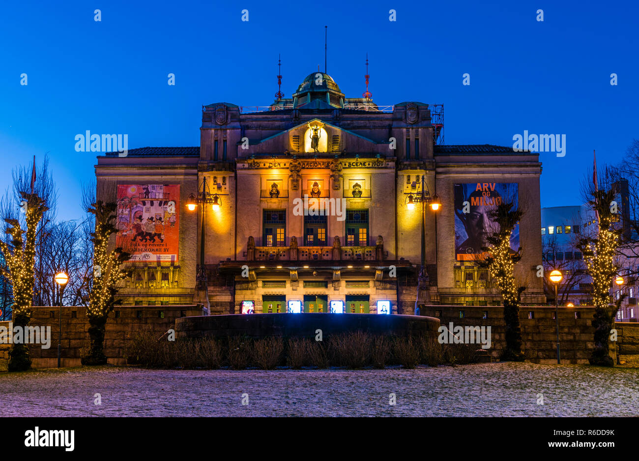 Das Theatergebäude in Bergen, Norwegen, DNS Stockfoto