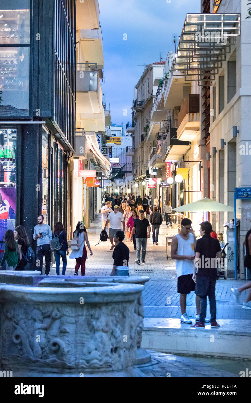 Heraklion, Griechenland Oktober 8th, 2018 Der Lions Square und dem