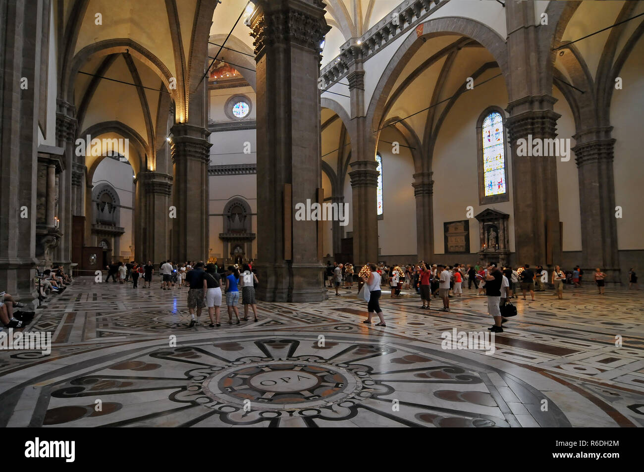 Innenraum der Basilika di Santa Maria Del Fiore oder die Kathedrale von Florenz erreichen Sie auch den Dom Stockfoto