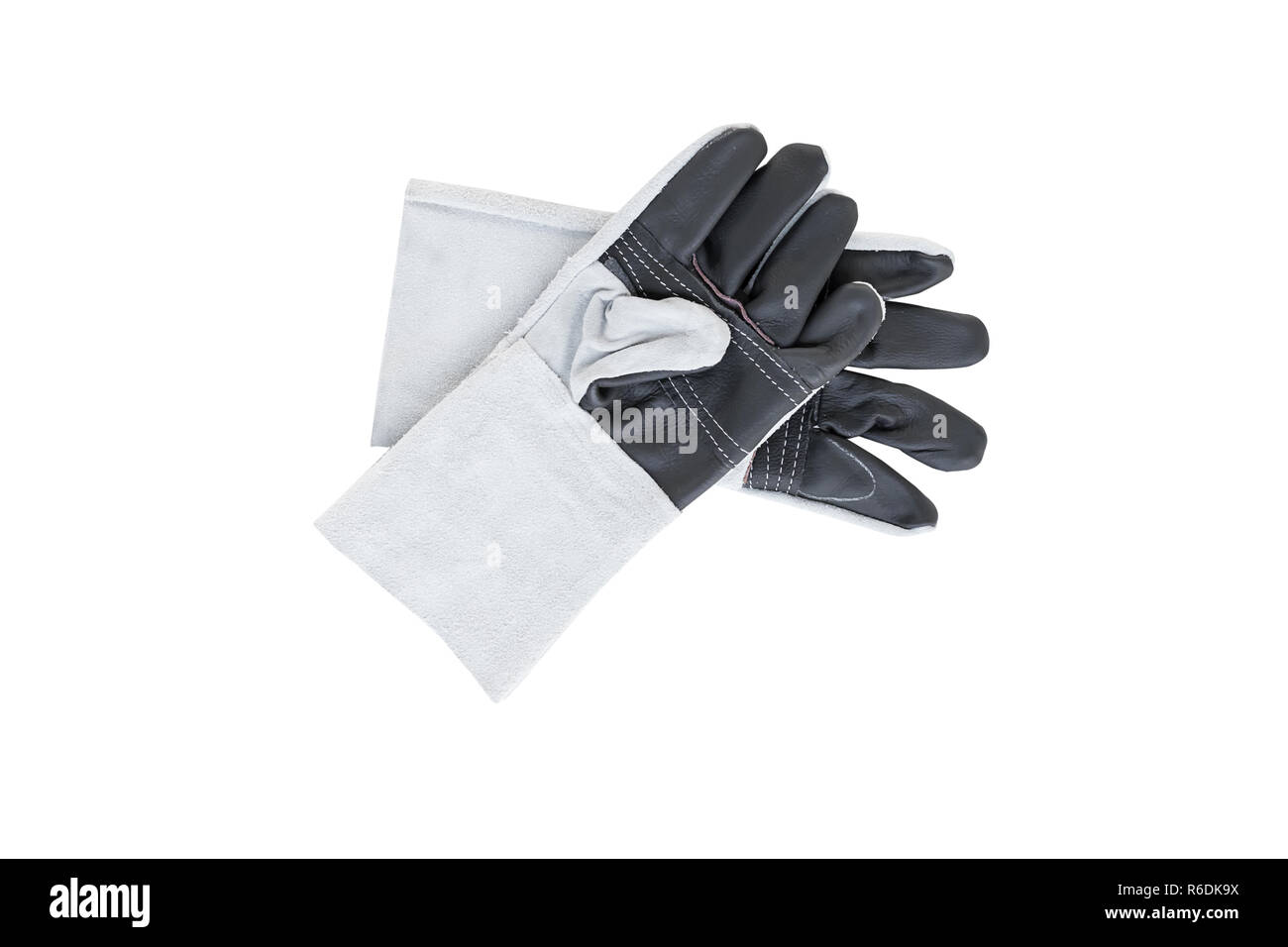 Leder Handschuhe auf Weiß Stockfoto