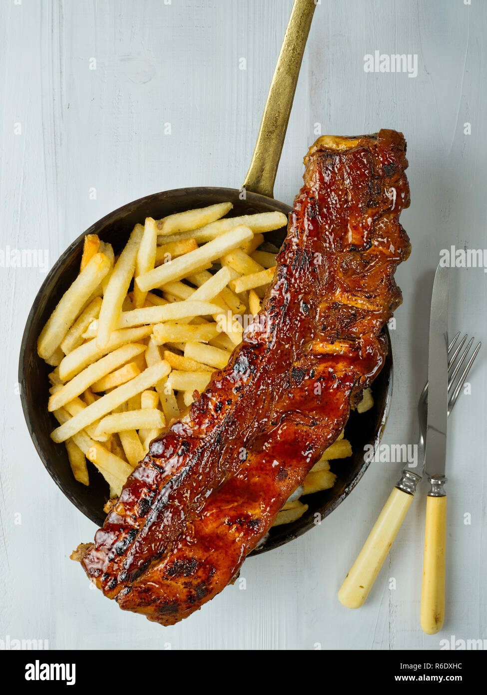 Rustikales barbecue Pork Rib Stockfoto