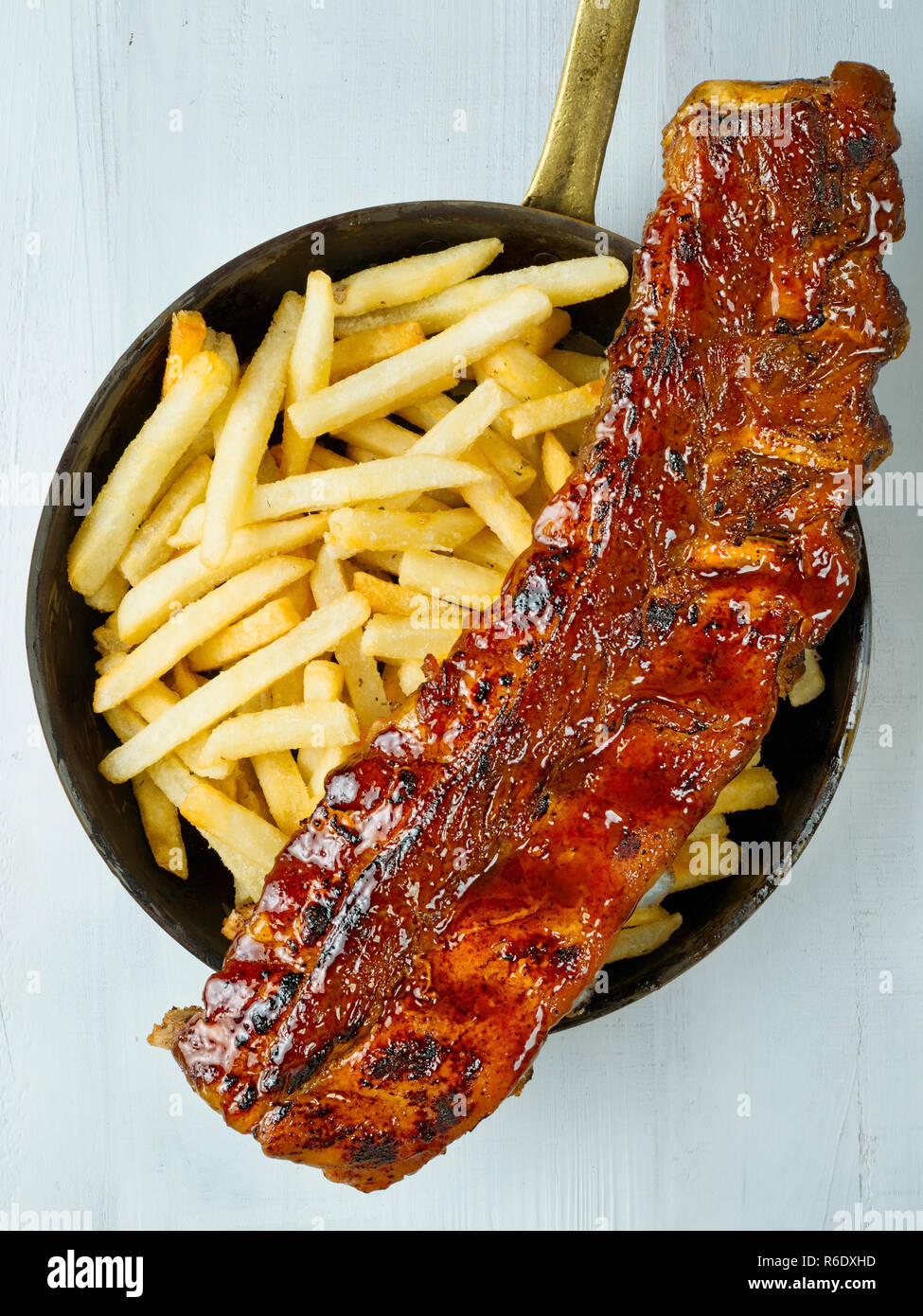 Rustikales barbecue Pork Rib Stockfoto