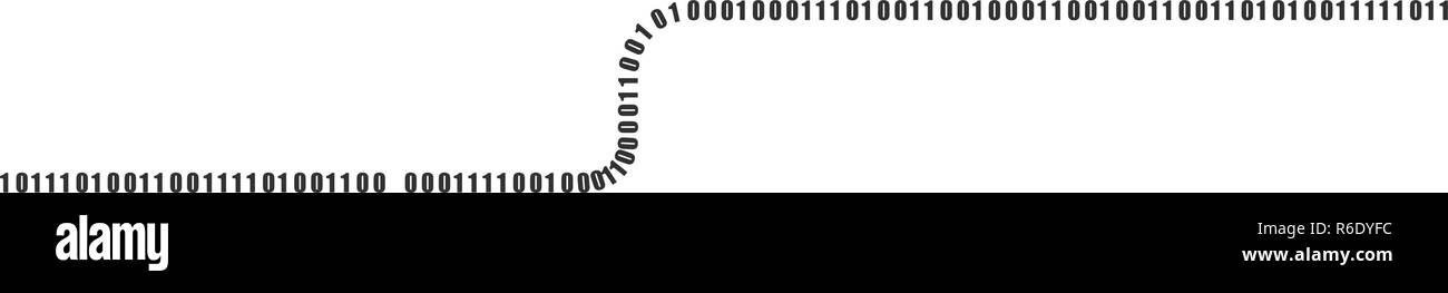 Kodierung oder Hacker Konzept. Vektor matrix Hintergrund. Horizontale Stream oder Buchstabe s der binären Code auf dem Bildschirm. Daten und Technologie, die Entschlüsselung und Verschlüsselung, Computer matrix Hintergrund Stellen 1 und 0. Stock Vektor