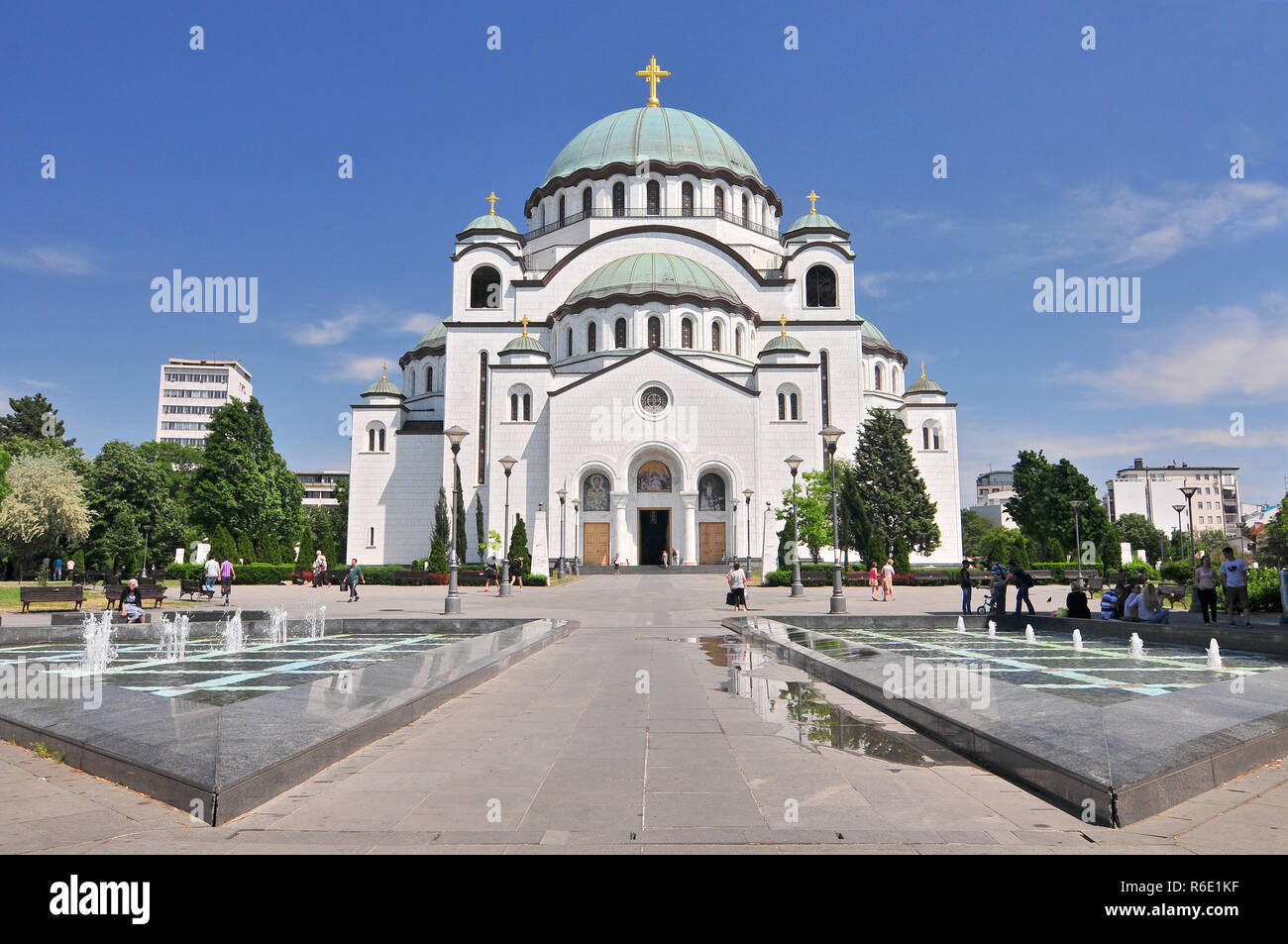 St. Sava Kathedrale und das Denkmal Karageorge Petrovitch in Belgrad, Serbien Stockfoto