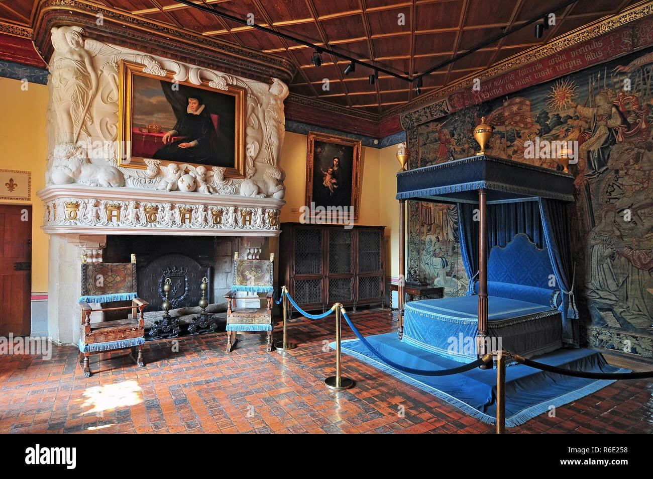 Innenraum des Chateau de Chenonceau Frankreich dieses Schloss befindet sich in der Nähe des kleinen Dorfes von Chenonceaux im Loire Tal war im 15. und 16. Centu gebaut Stockfoto