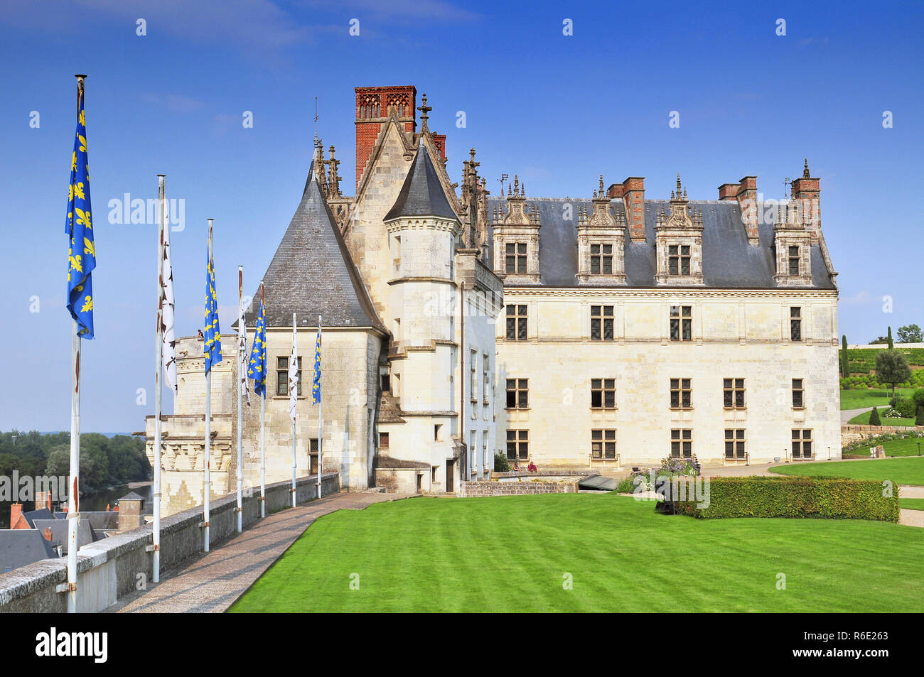 Chateau d'Amboise Frankreich dieses königlichen Schlosses befindet sich in Amboise an der Loire war im 15. Jahrhundert erbaut und ist eine touristische Attraktion, Frankreich Stockfoto