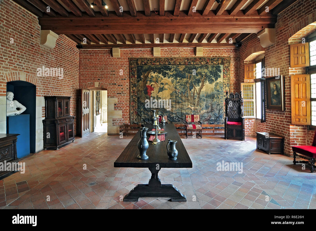 Innenraum des Clos Luce Herrenhaus in Amboise Leonardo Da Vinci lebte hier für die letzten drei Jahre Seines Lebens und starb dort am 2. Mai 1522 Stockfoto