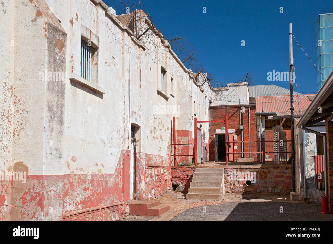 Constitution Hill war ein Gefängnis untergebracht Mahatma Gandhi und Nelson Mandela und jetzt ist die Heimat des Verfassungsgerichts, Johannesburg, Südafrika Stockfoto