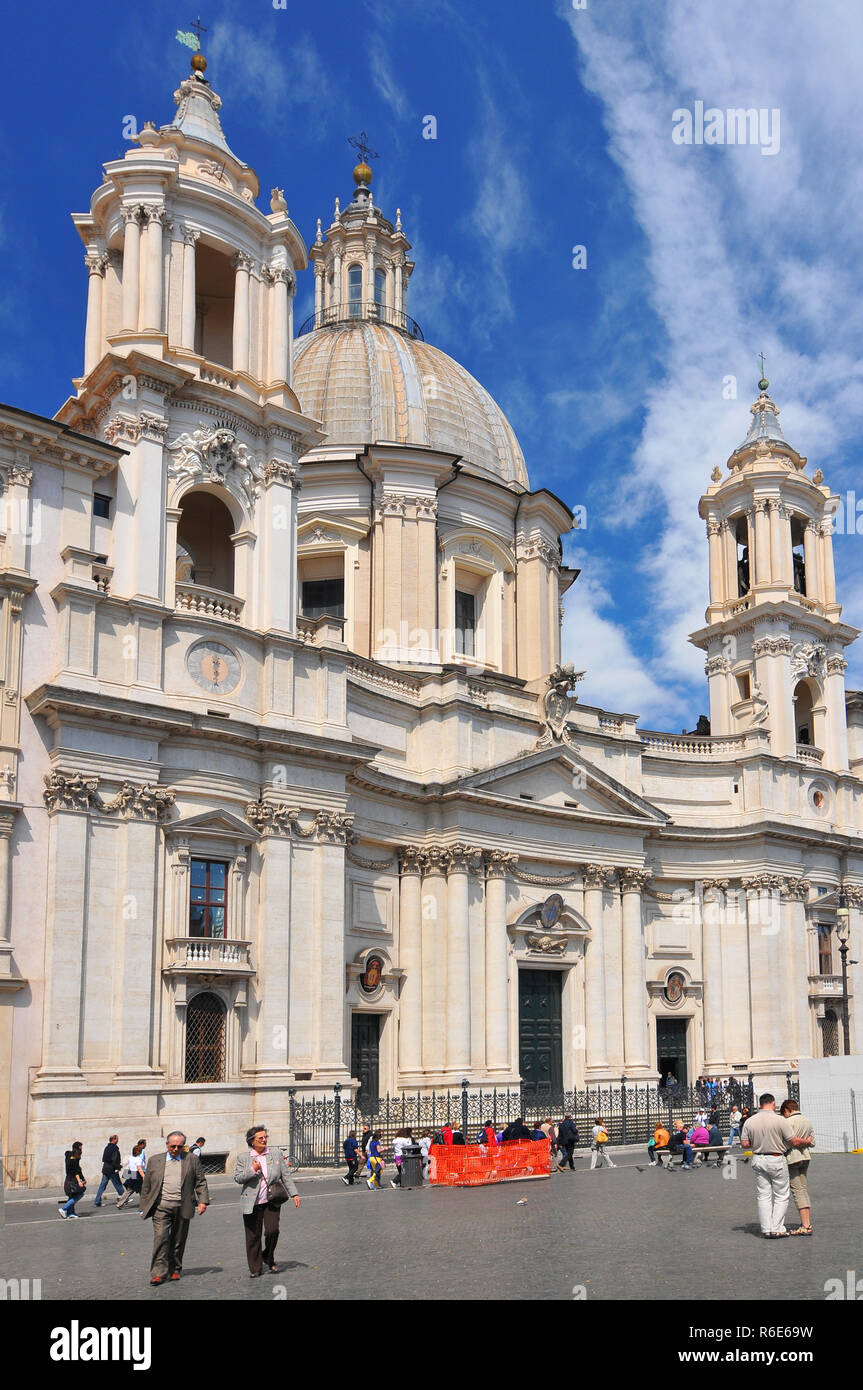 Sant'Agnese in Agone (Sant'Agnese in der Piazza Navona) ist ein 17 Th-Century barocke Kirche in Rom, Italien Stockfoto