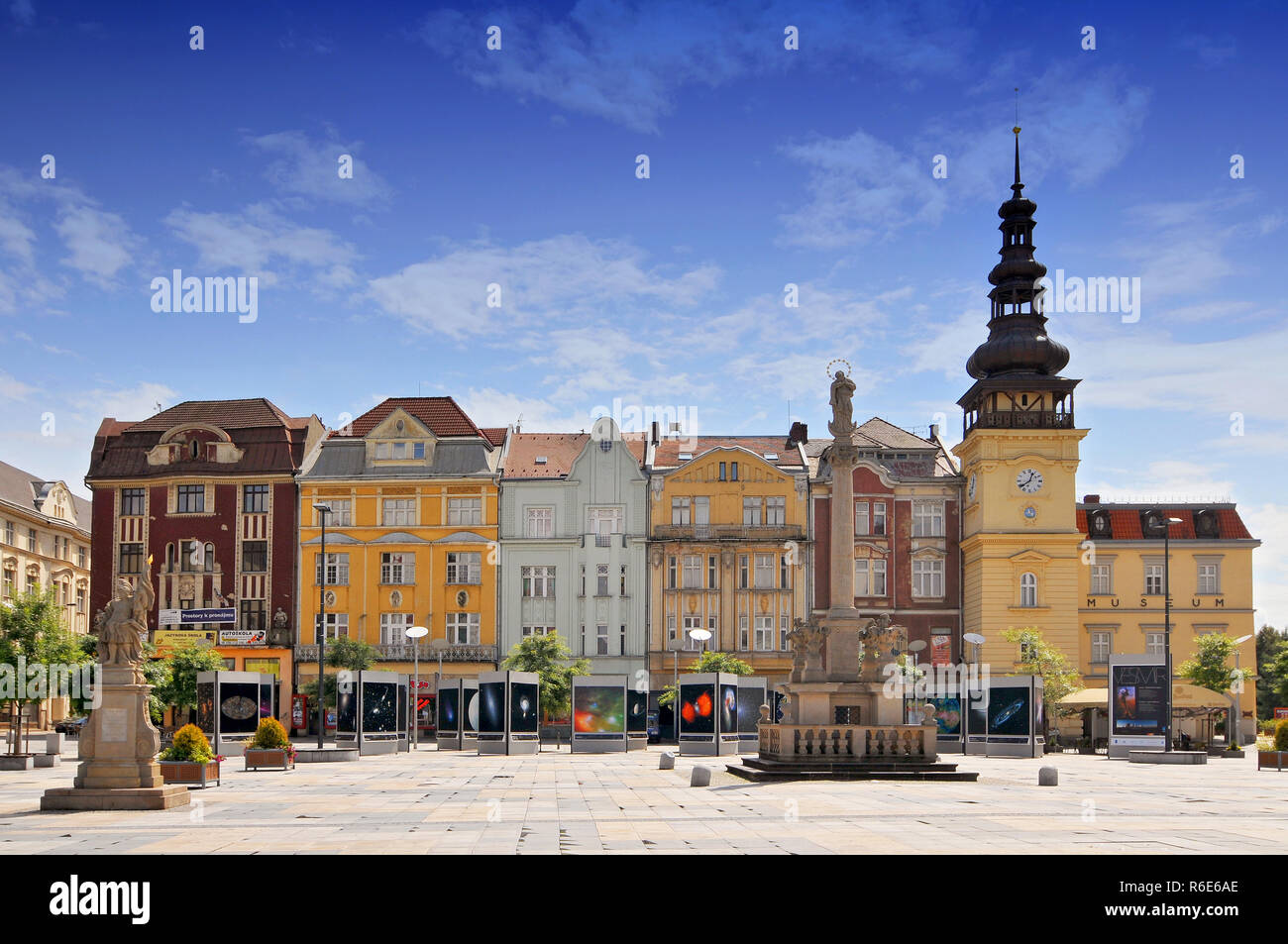 Masaryk Platz, eine der Hauptattraktionen der Stadt Ostrava, nachdem der erste Präsident der unabhängigen Tschechoslowakei benannt Stockfoto