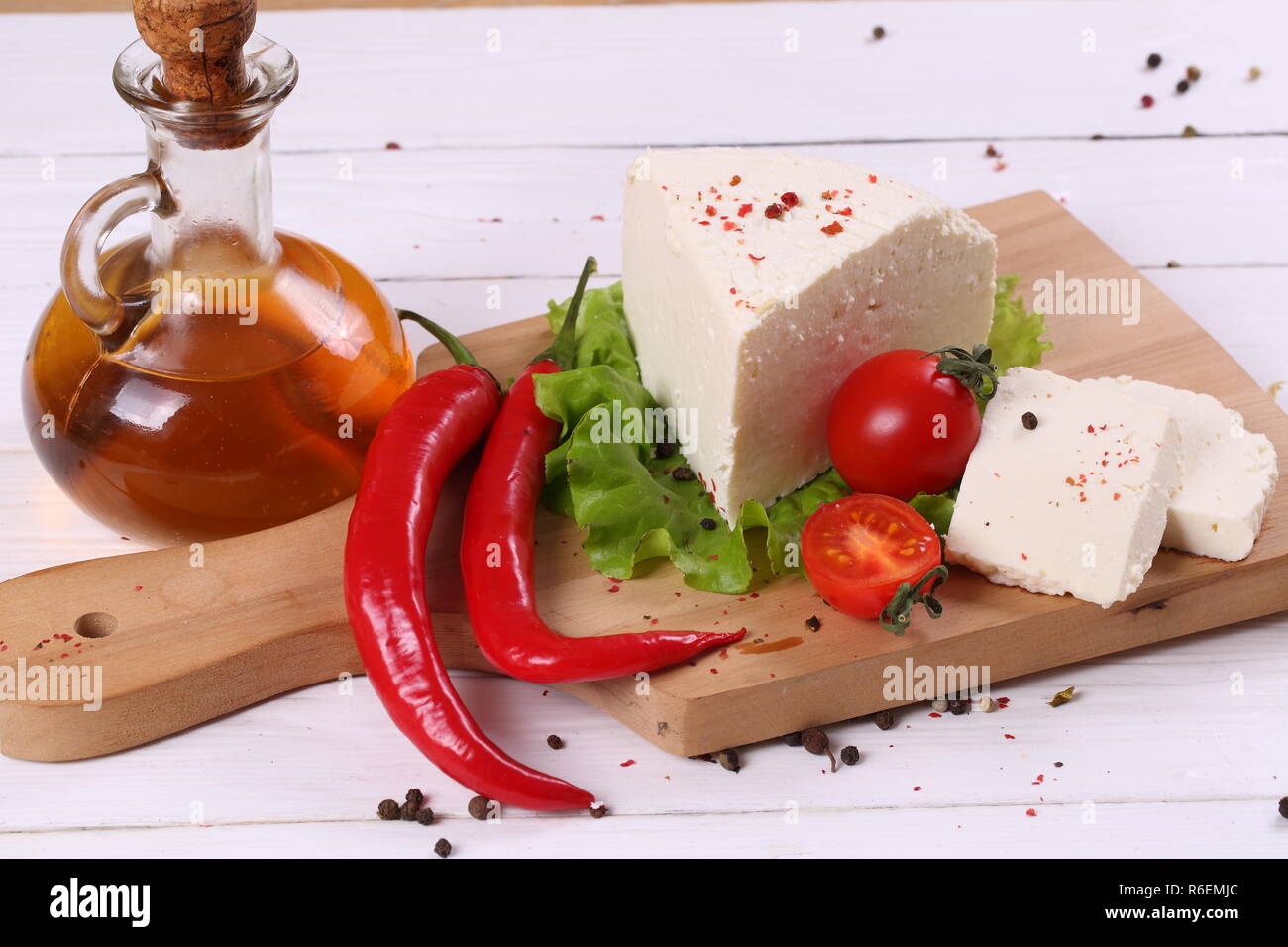 Knödel mit Adyghe Käse Stockfoto