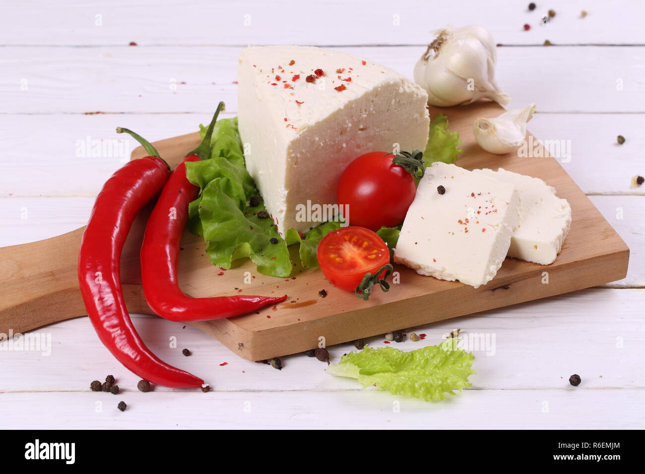 Knödel mit Adyghe Käse Stockfoto