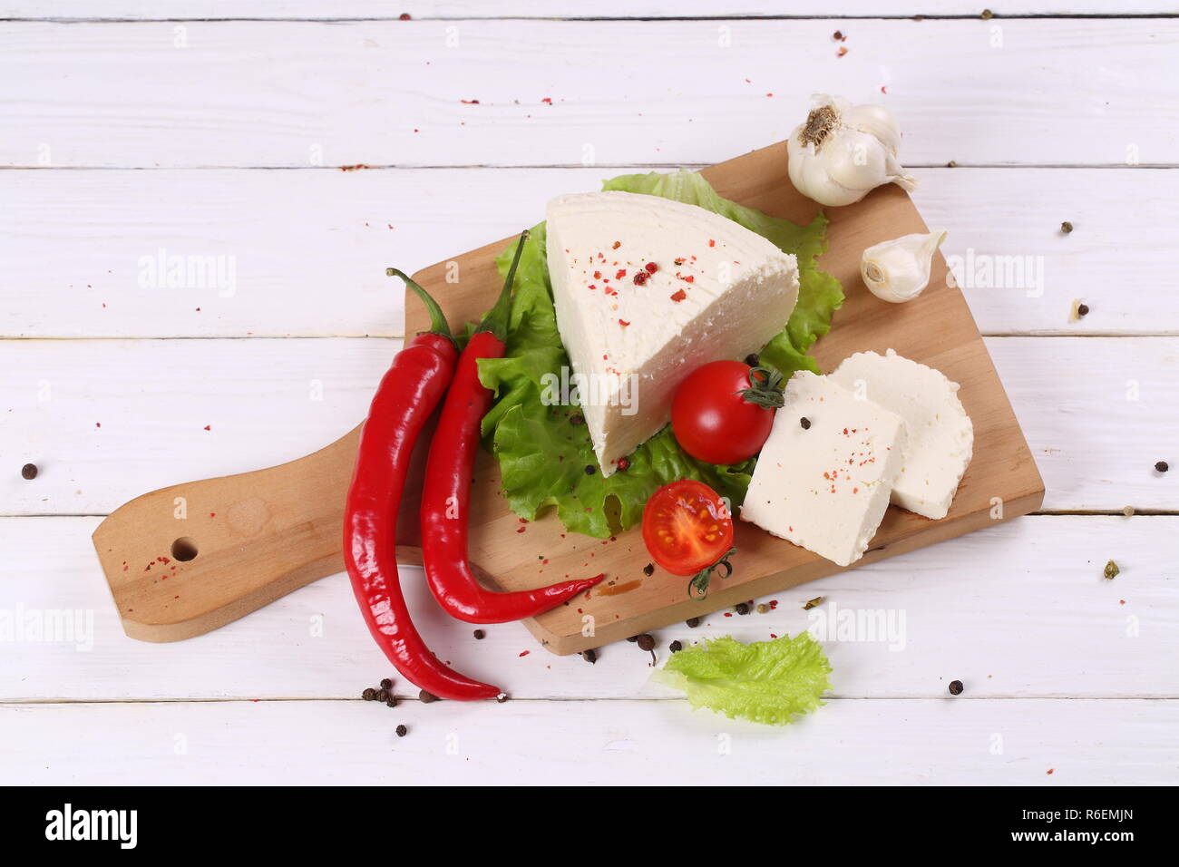 Knödel mit Adyghe Käse Stockfoto
