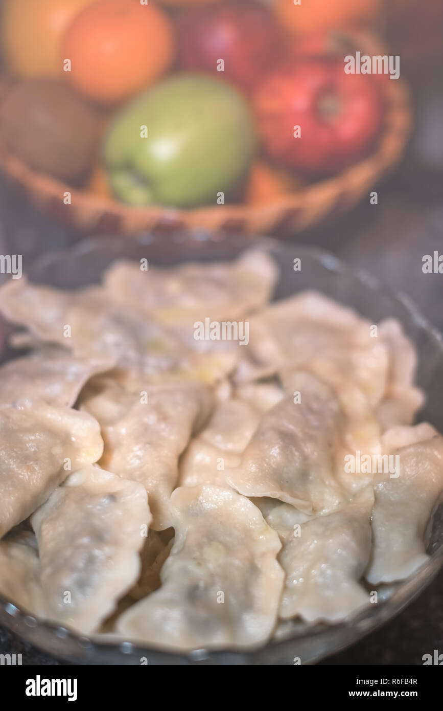 Pierogi, traditionelle polnische Küche Stockfoto