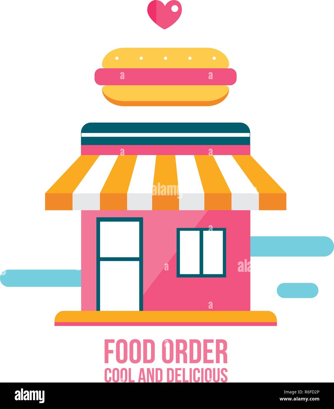 Fast food shop Fassade mit Hot dog Symbol Vektor illustration Stock Vektor