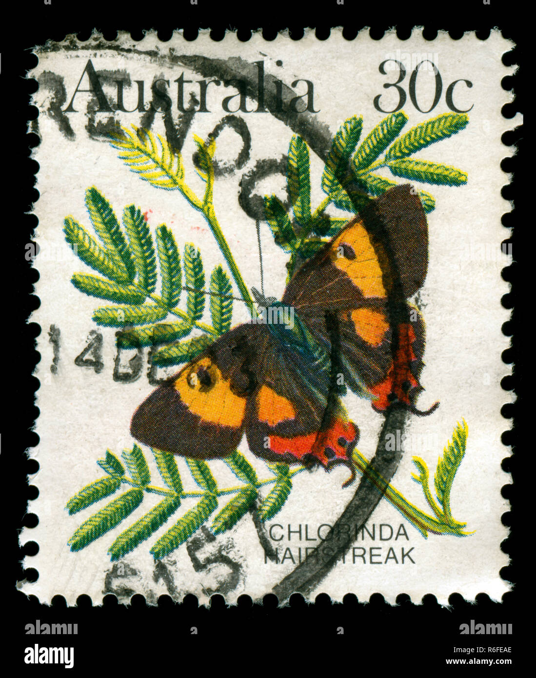 Briefmarke aus Australien in die Schmetterlinge (1983) Serie Stockfoto