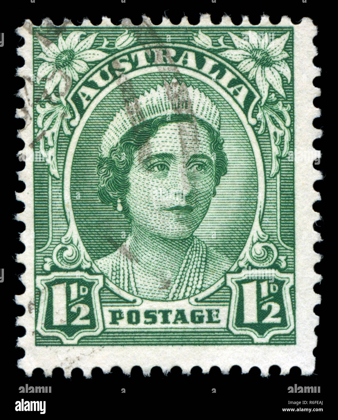 Briefmarke aus Australien in der King George VI., Queen Elizabeth, Fauna Australiens Serie 1942 veröffentlichten Stockfoto