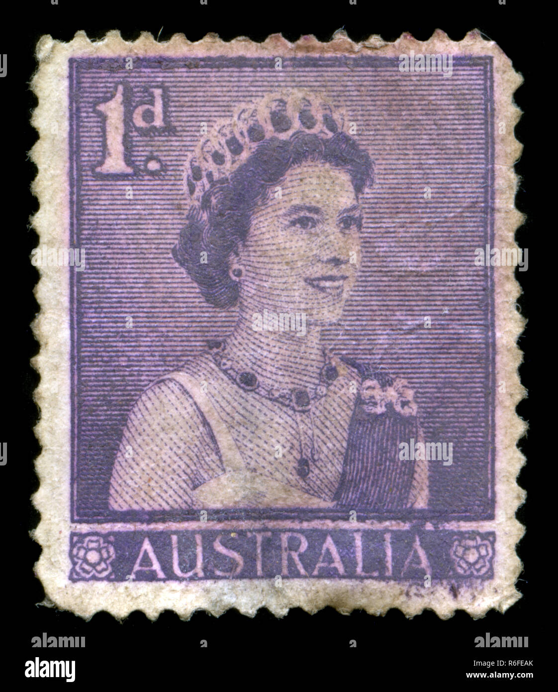 Briefmarke aus Australien in der dauerserien Serie 1959 ausgestellt Stockfoto