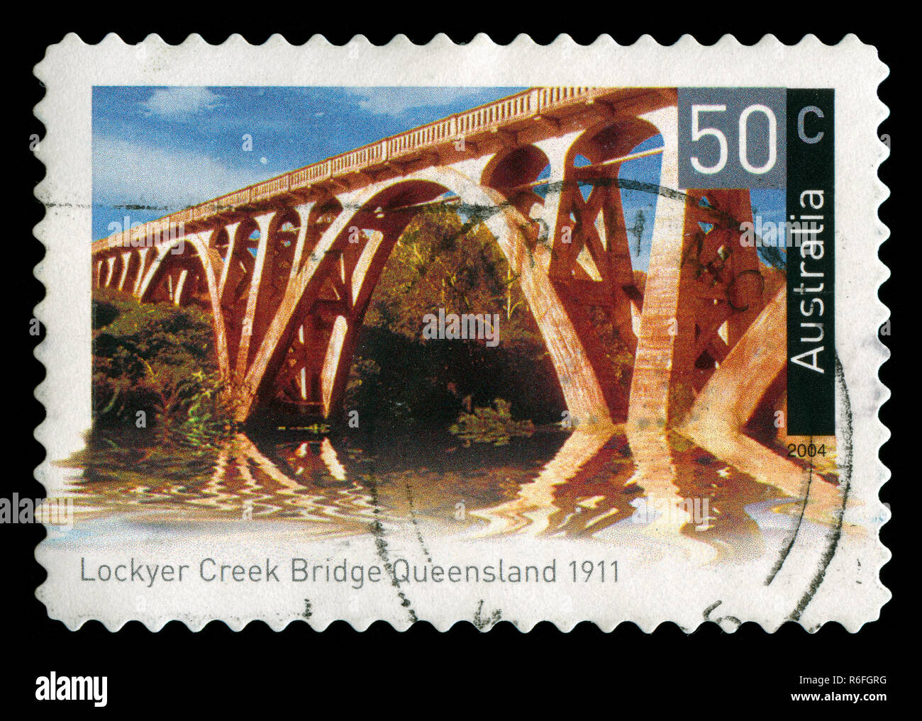 Briefmarke aus Australien in der Grenzstein Brücken der Serie 2004 Stockfoto