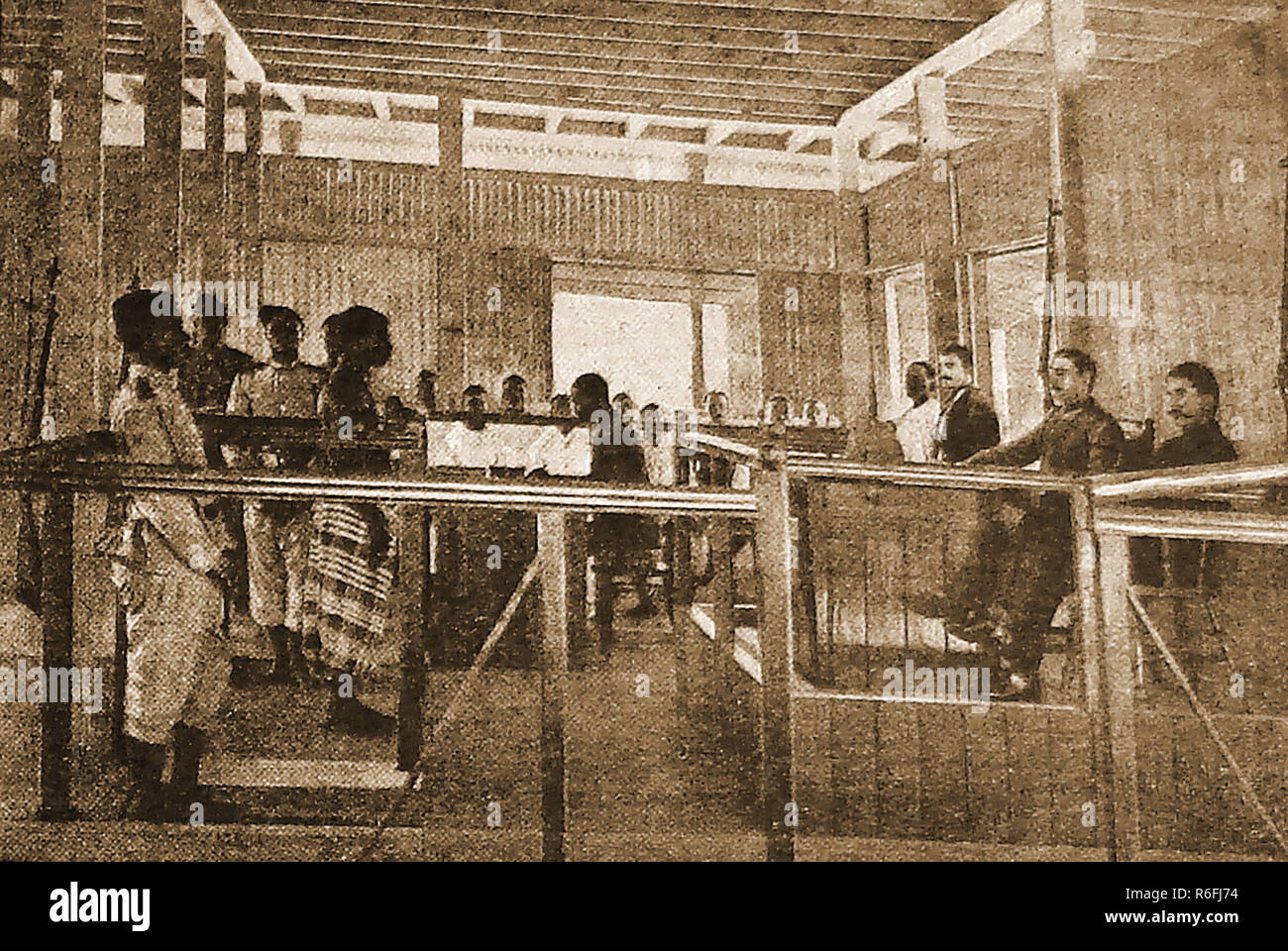 Ein seltenes Foto von der Sitzung der British Colonial Court (native Gericht in Birma (heute Myanmar) während der späten 1800er Stockfoto