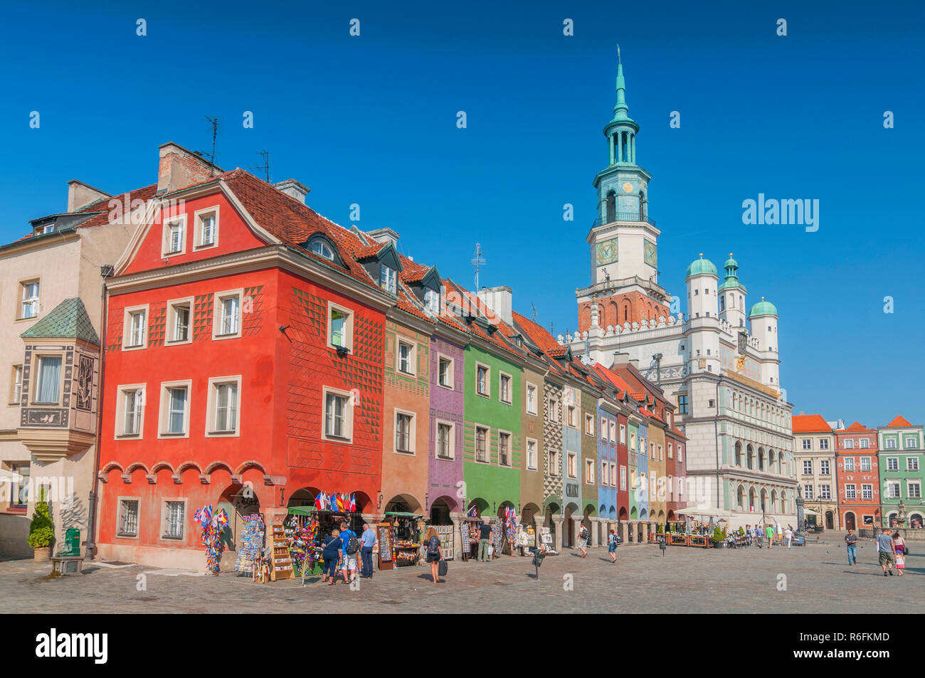 Der alte Markt und Rathaus in Poznan, Polen Stockfoto