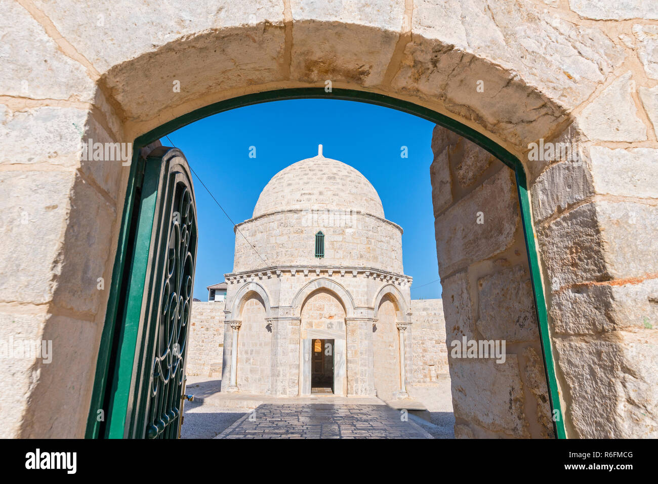 Kapelle der Himmelfahrt von Jesus Christus am Ölberg in Jerusalem, Israel, wo sind die letzten Spuren von Jesus Christus auf der Erde, bevor Er Stockfoto