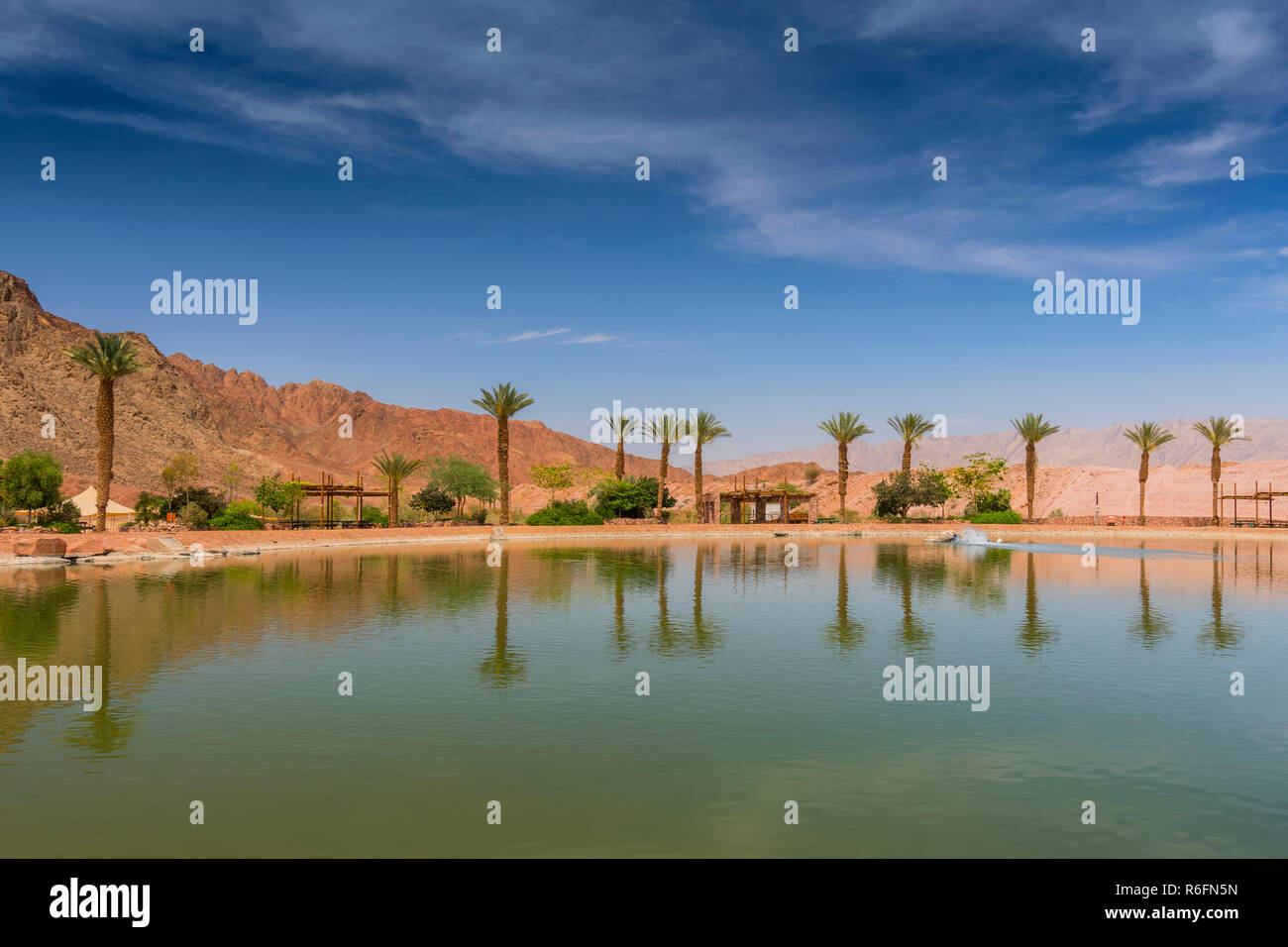 Die thimna See Bei Timna Nationalpark im Süden der Wüste Negev in Israel. Stockfoto