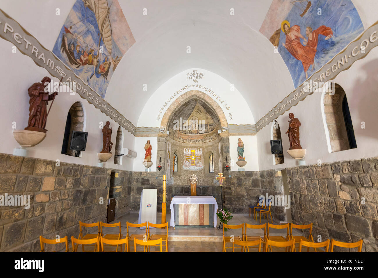 Innenraum der St. Peter Kirche, Tiberias Israel Stockfoto