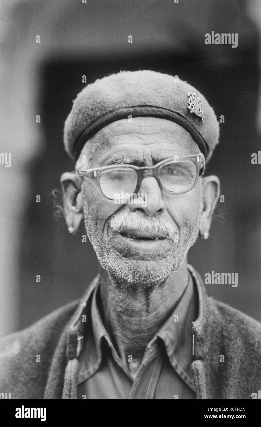 Alter Mann, Indien, alter Jahrgang 1900s Bild Stockfoto