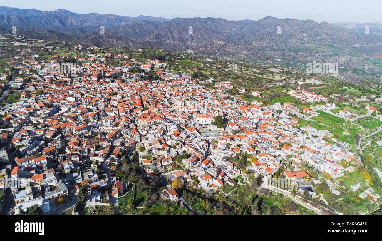Antenne Pano Lefkara, Larnaca, Zypern Stockfoto