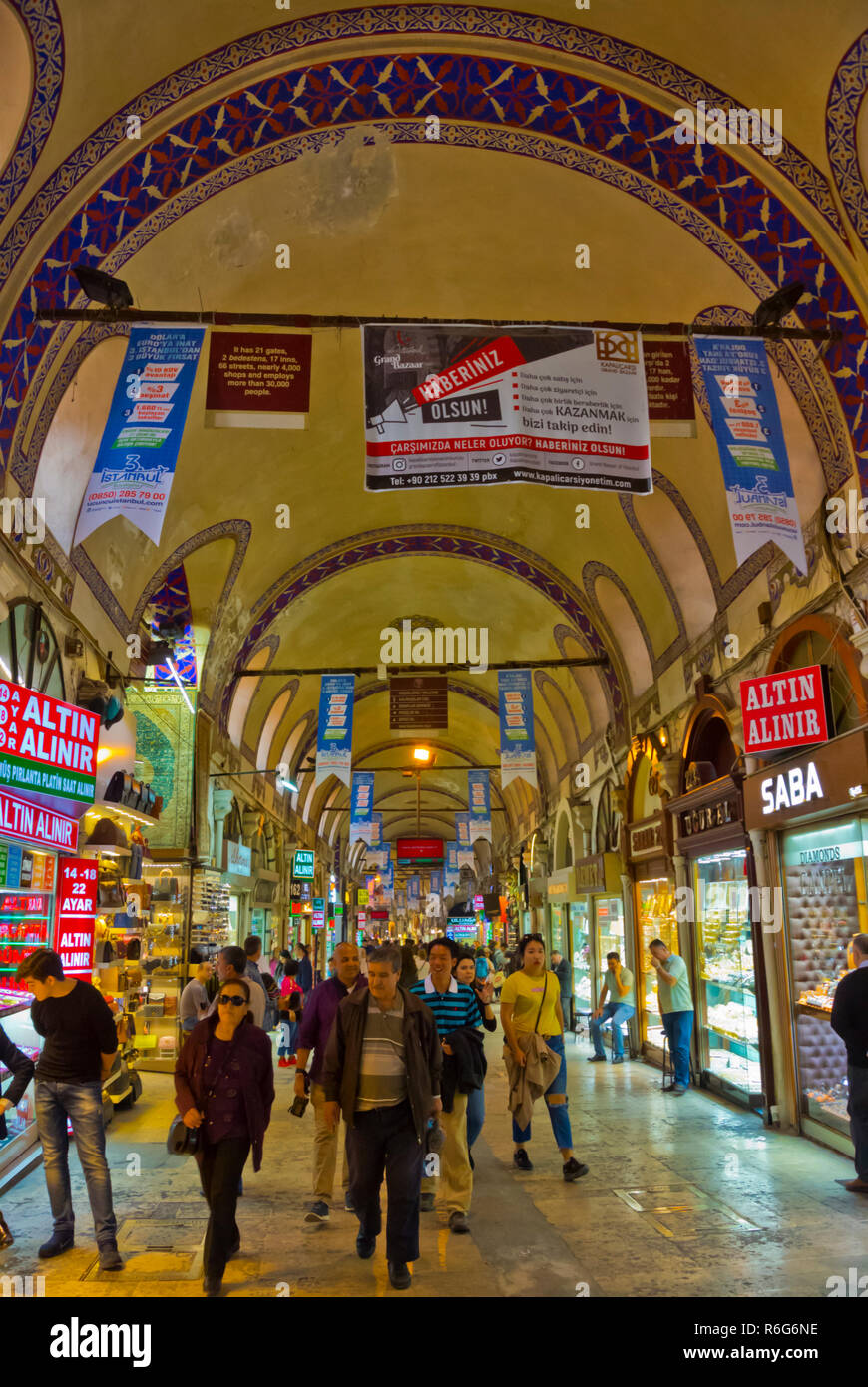 Kapali Carsi, Grand Bazaar, Fatih, Istanbul, Türkei, Eurasien Stockfoto