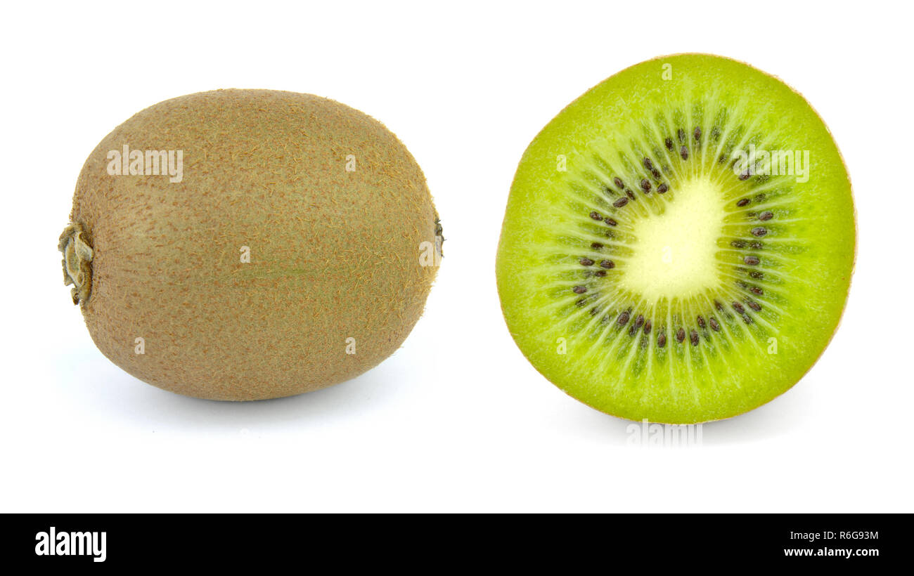 Kiwi in zwei Hälften geschnitten Stockfoto