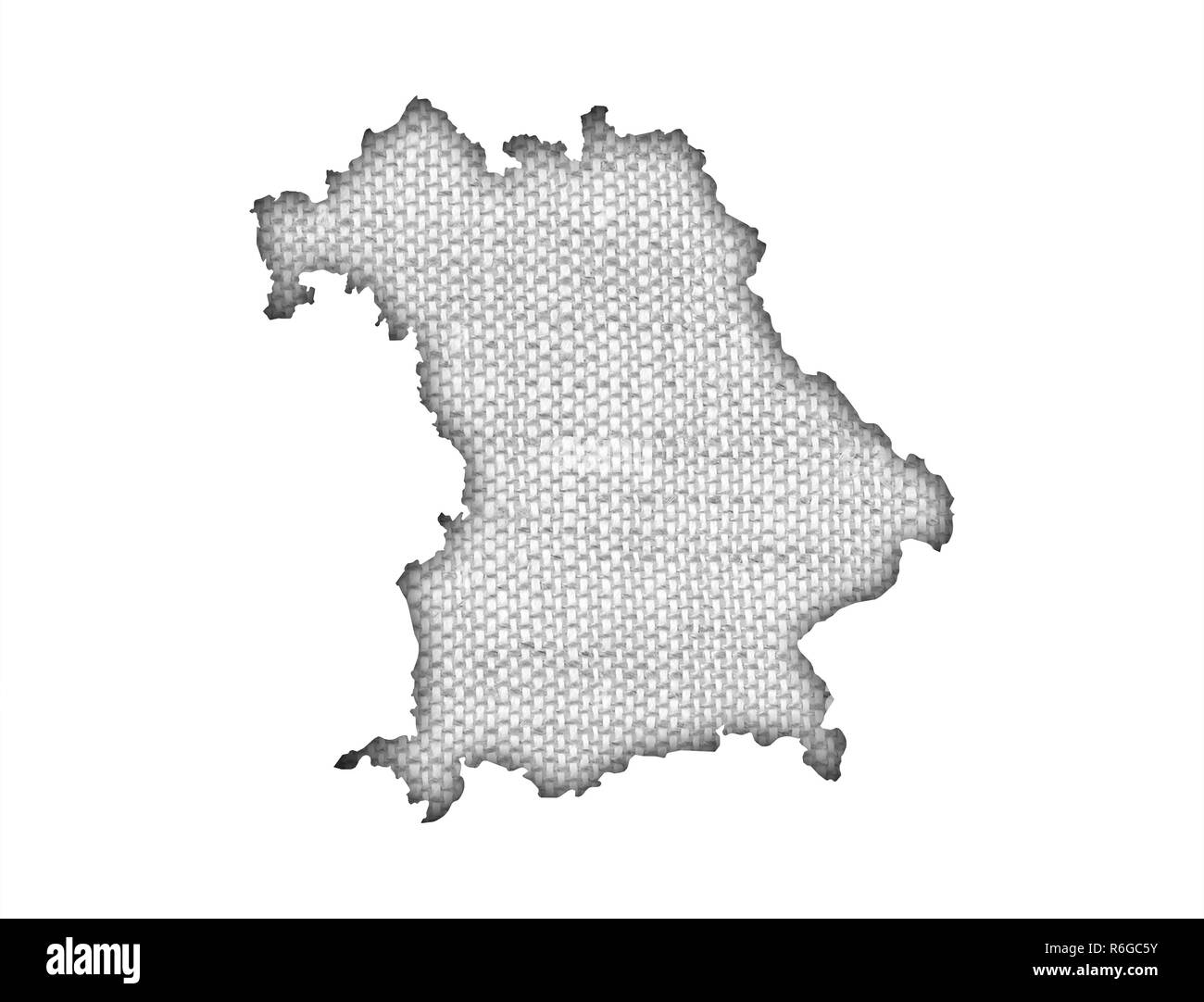 Karte von Bayern auf alten Bettwäsche Stockfoto