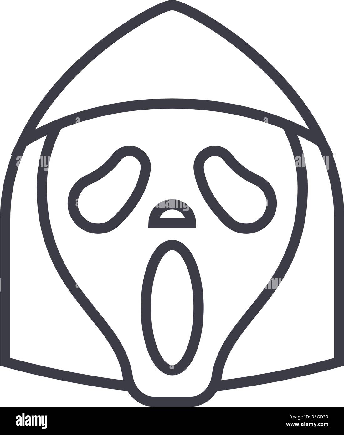 Sensenmann Emoji Concept Line editable Vector, Konzept-Symbol. Sensenmann Emoji Konzept lineare emotion Abbildung Stock Vektor
