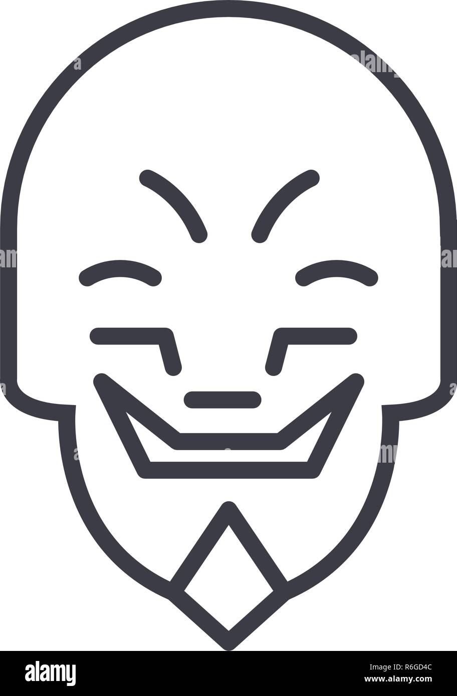 Fratzenhaft Maske Emoji Concept Line editable Vector, Konzept-Symbol. Fratzenhaft Maske Emoji Konzept lineare emotion Abbildung Stock Vektor