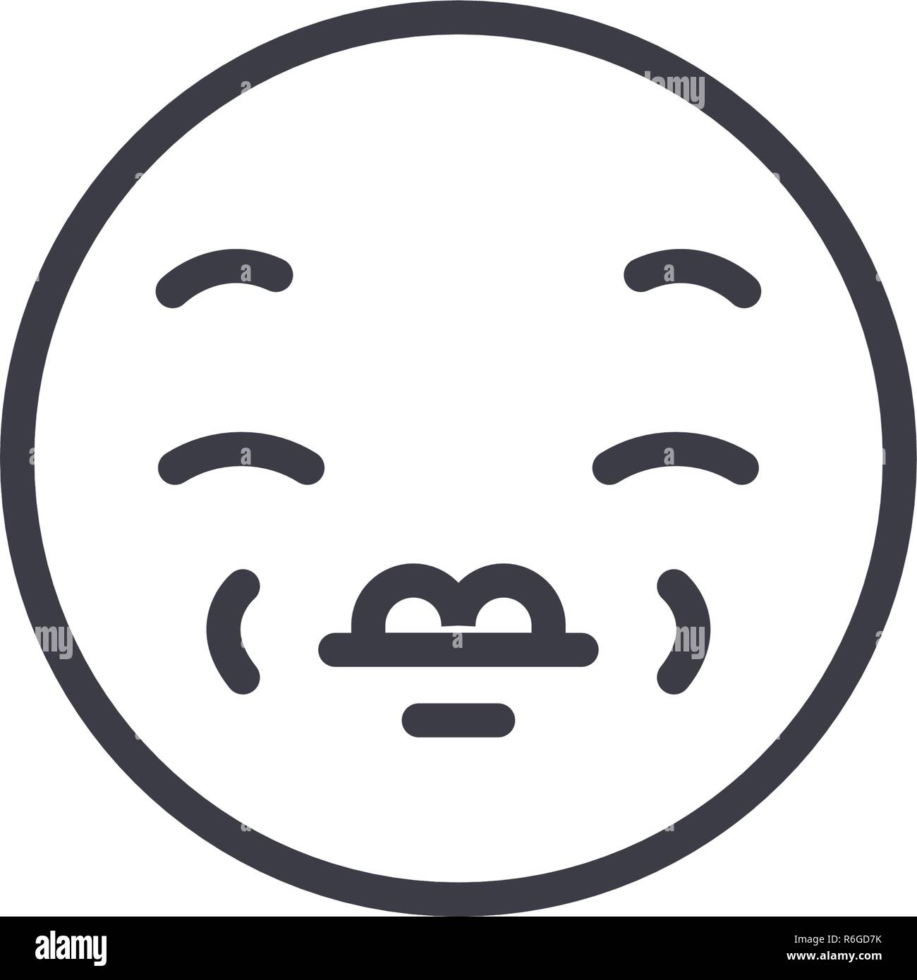 Küssen Emoji Concept Line editable Vector, Konzept-Symbol. Küssen Emoji ...