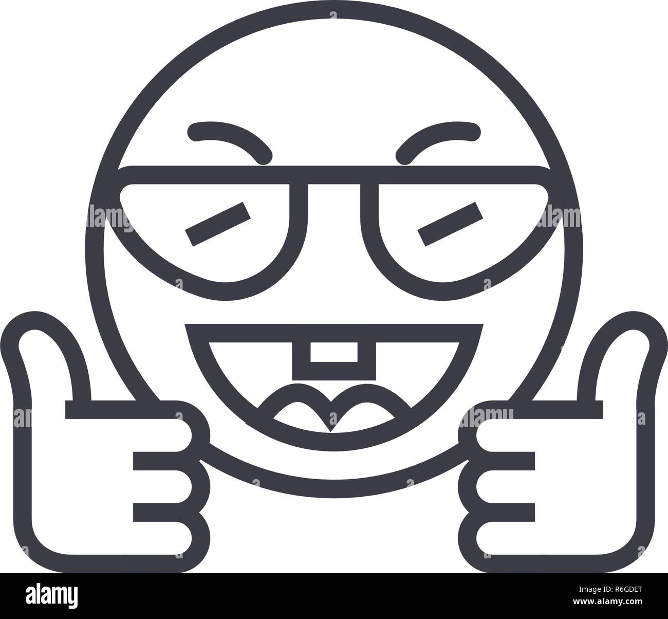 Übersicht Ok Emoji Concept Line editable Vector, KonzeptSymbol. Übersicht Ok Emoji Konzept