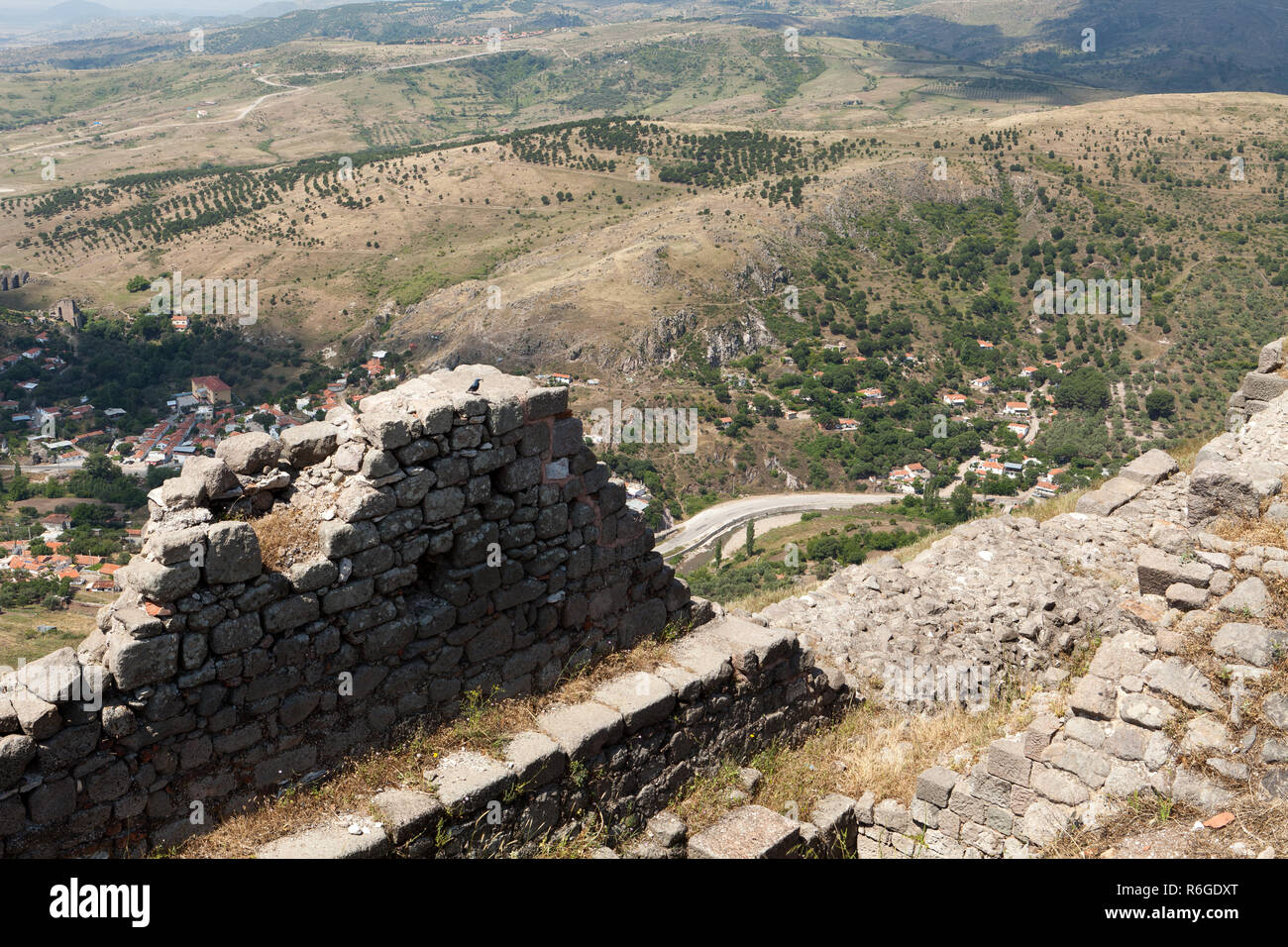 Ruinen in der antiken Stadt Pergamon, Türkei Stockfoto