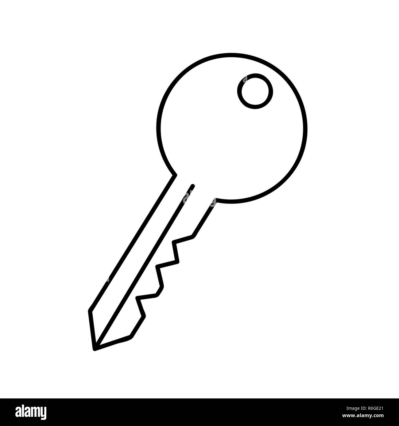 Schlüssel einfach Symbol Piktogramm Umrisse Vector Illustration Stock Vektor