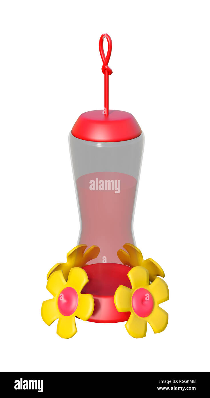 3D-Rendering Kolibrizufuhr auf Weiß Stockfoto