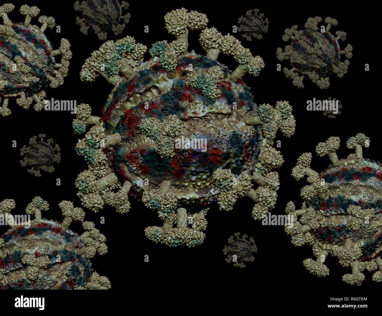Abbildungen Human Immunodeficiency Virus, HIV-Virus Stockfoto