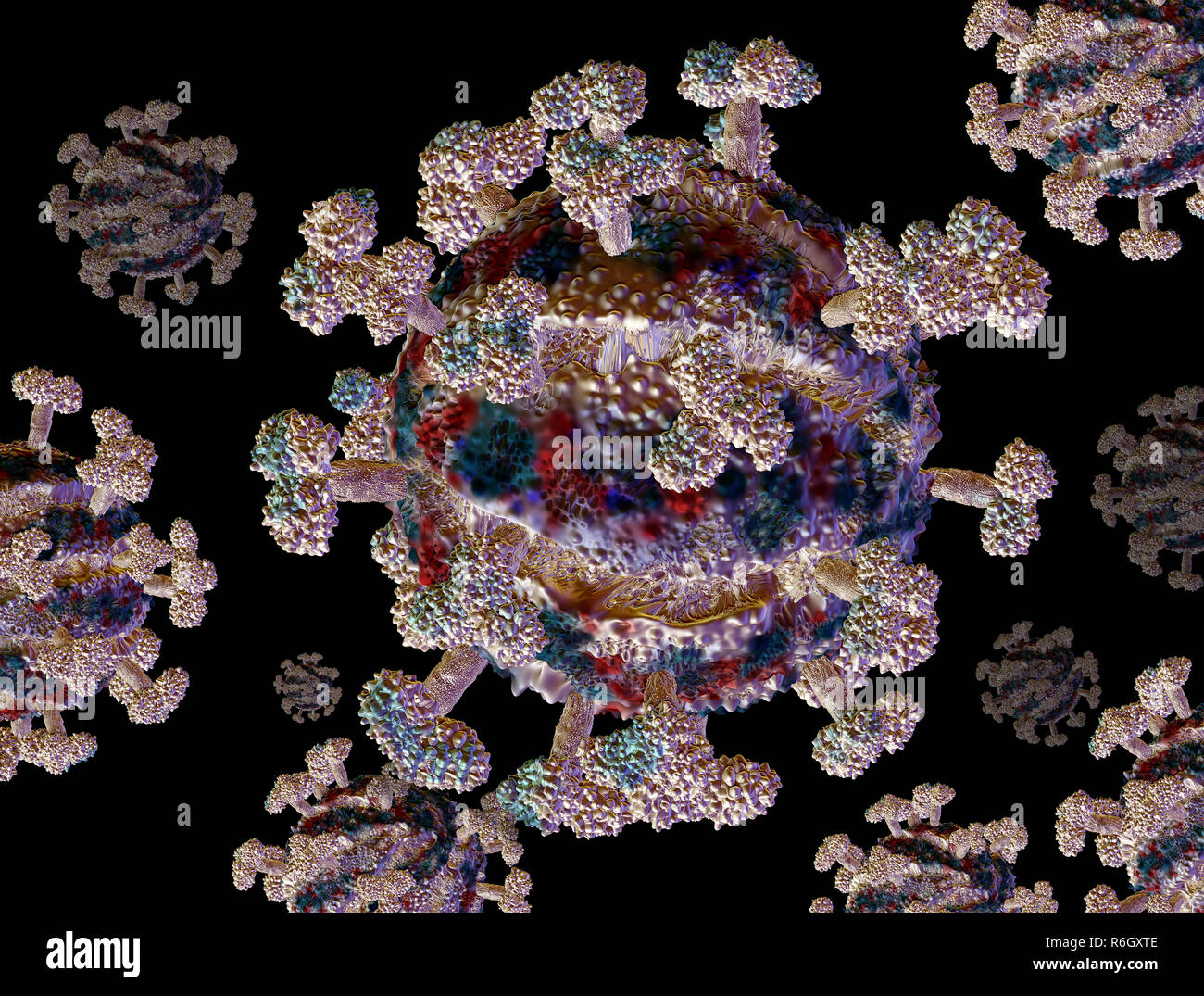 Abbildungen Human Immunodeficiency Virus, HIV-Virus Stockfoto