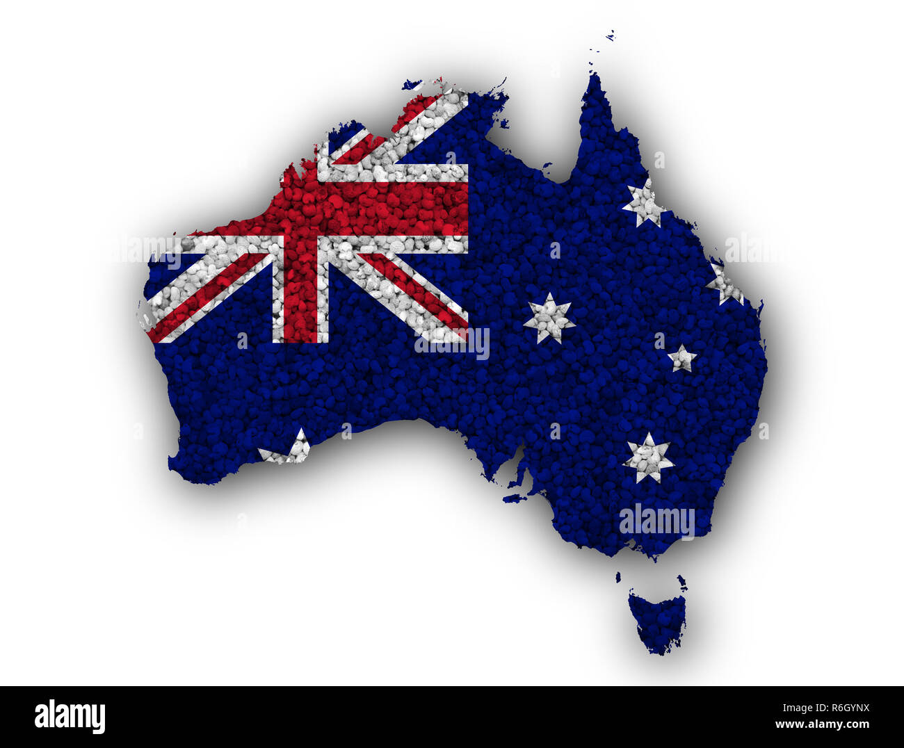 Karte von Australien über Textur Stockfoto