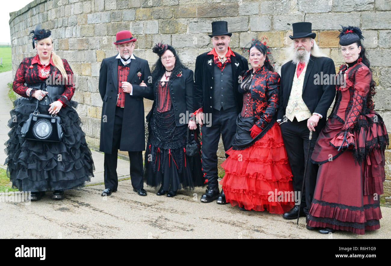 Whitby Goth Wochenende, North Yorkshire, Großbritannien Stockfoto