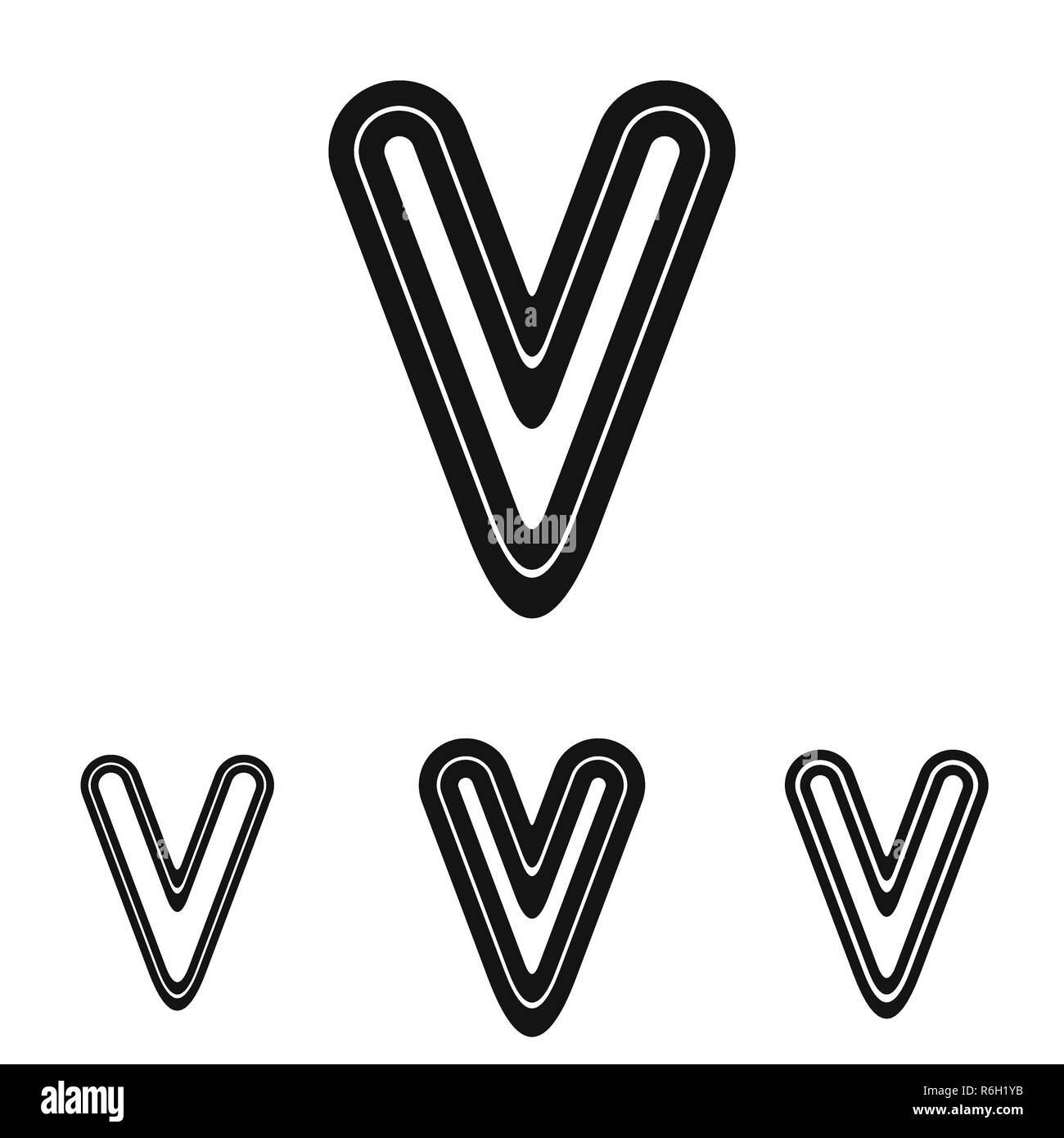 Linie V Logo Design Sets Stock Vektor