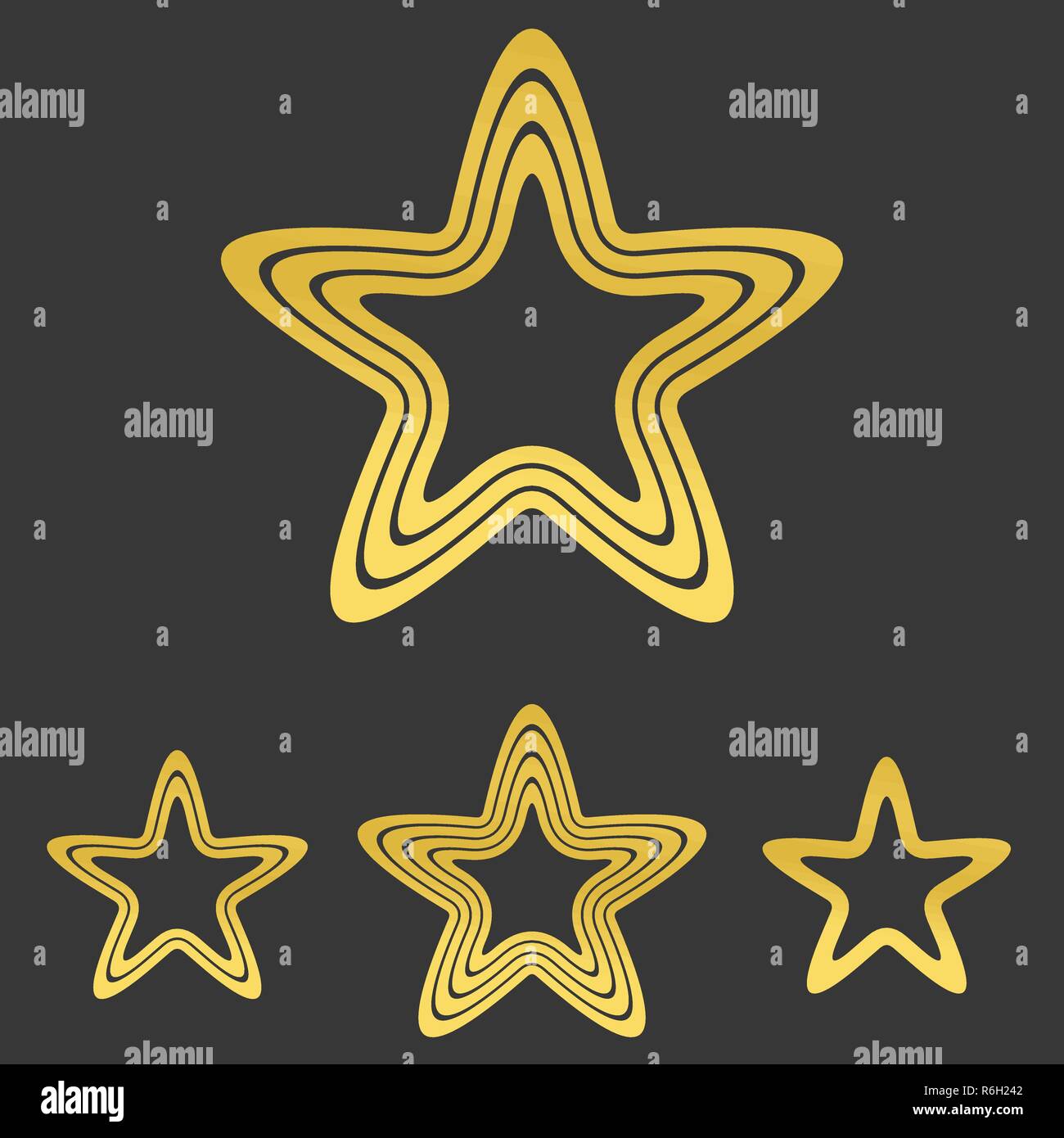 Goldene Linie star Logo Design Sets Stock Vektor