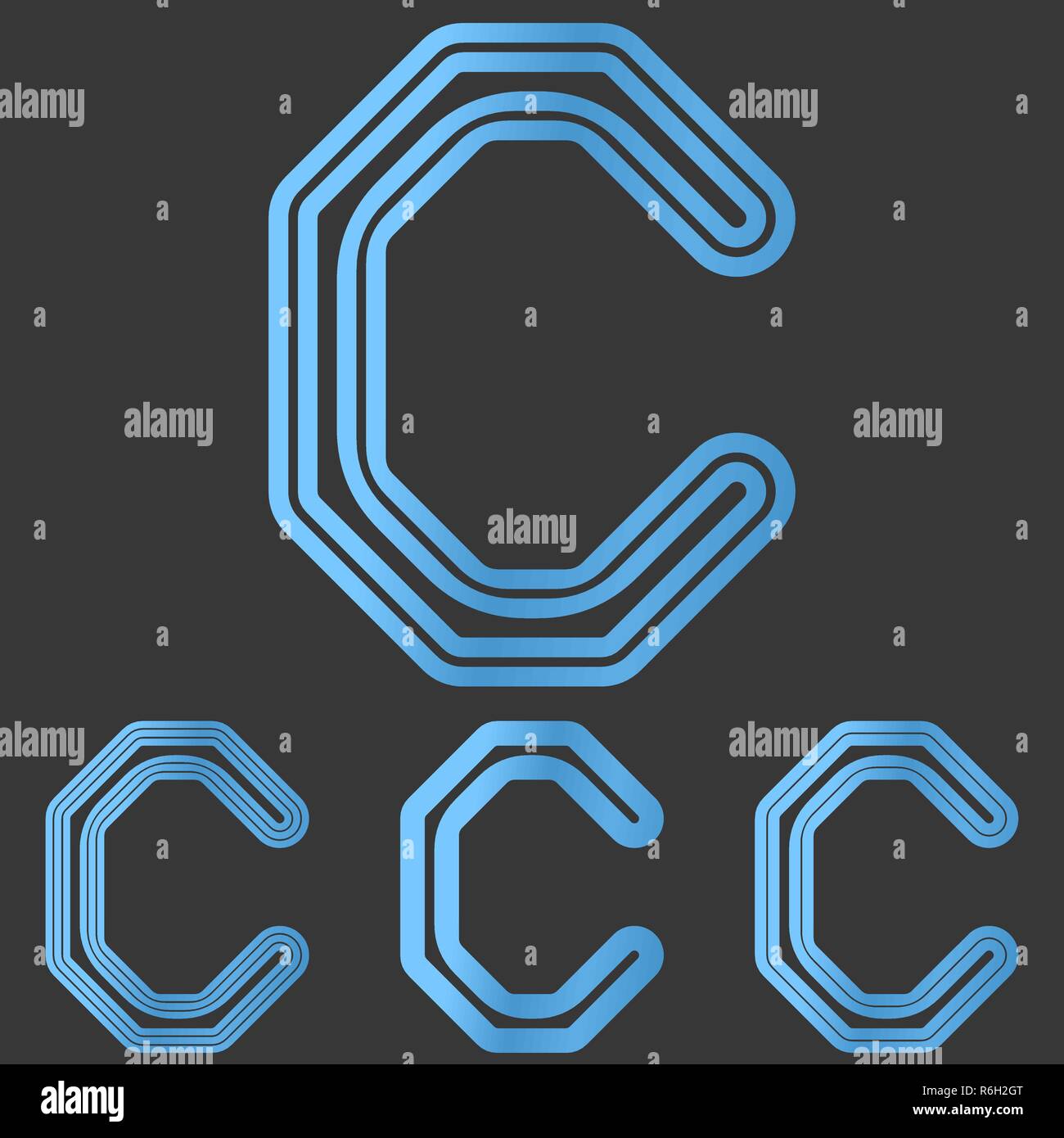 Blaue Linie C Logo Design Sets Stock Vektor