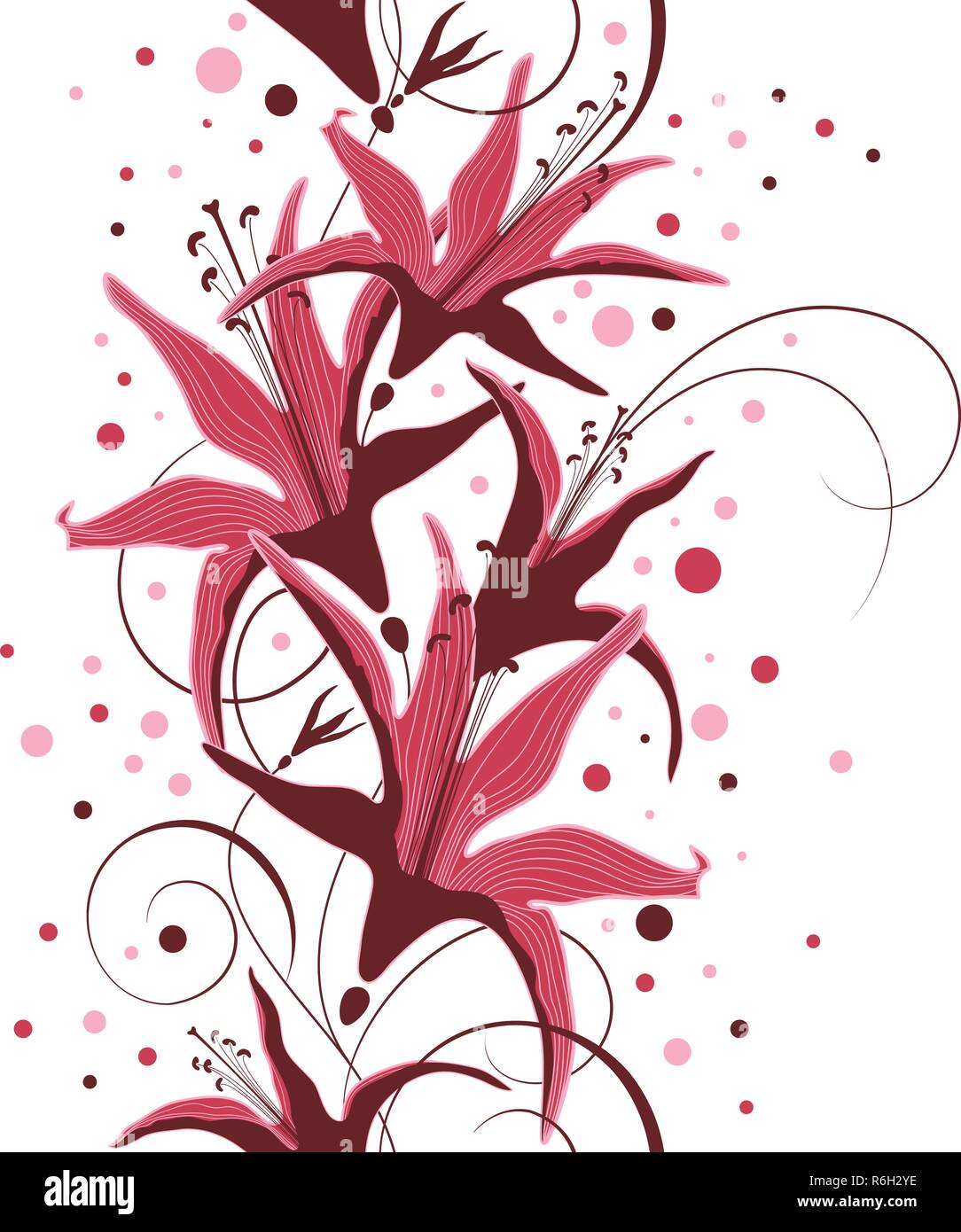 Nahtlose floral Design, florales Muster, Vector Illustration Stock Vektor