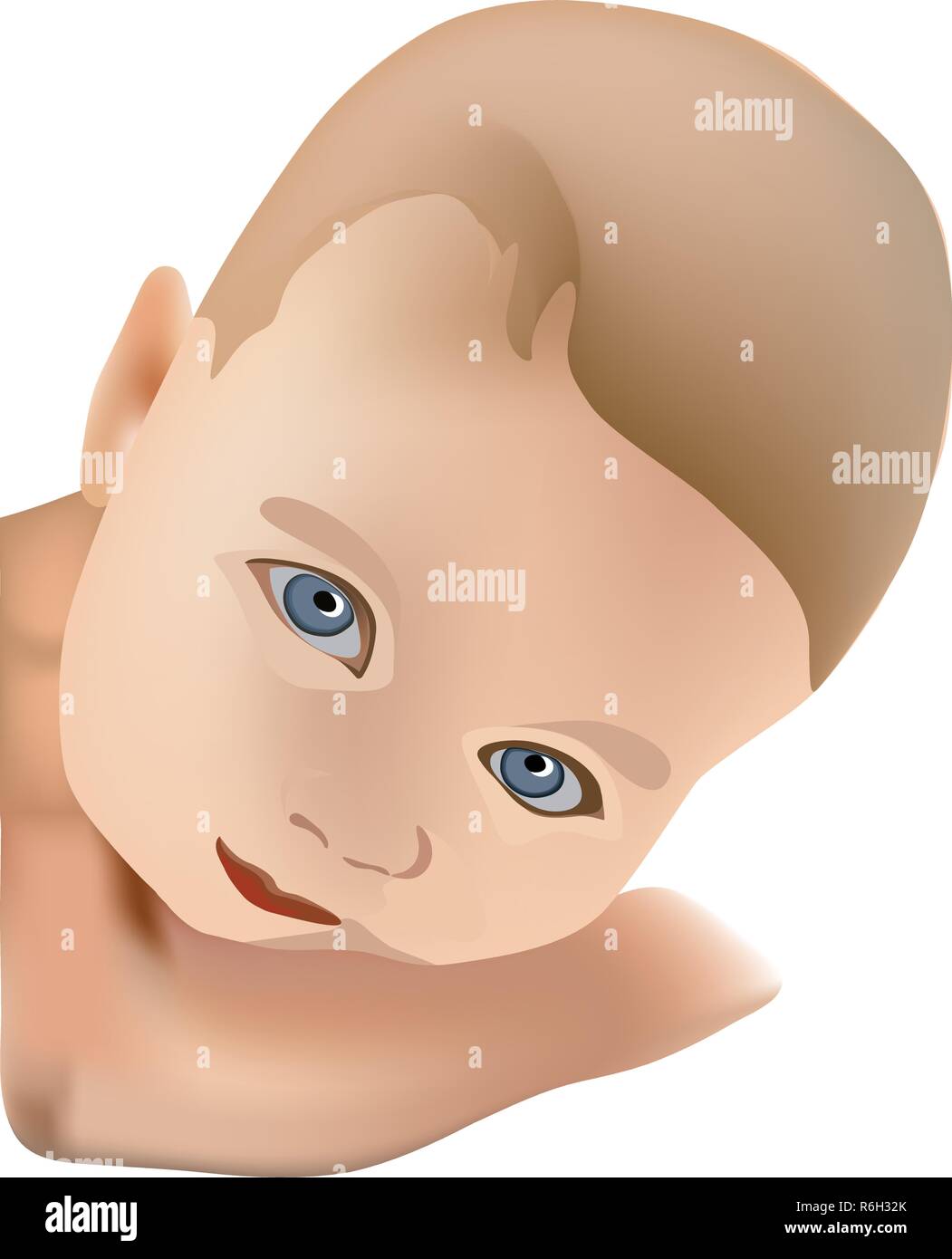 Baby-Portrait auf weiß Stock Vektor