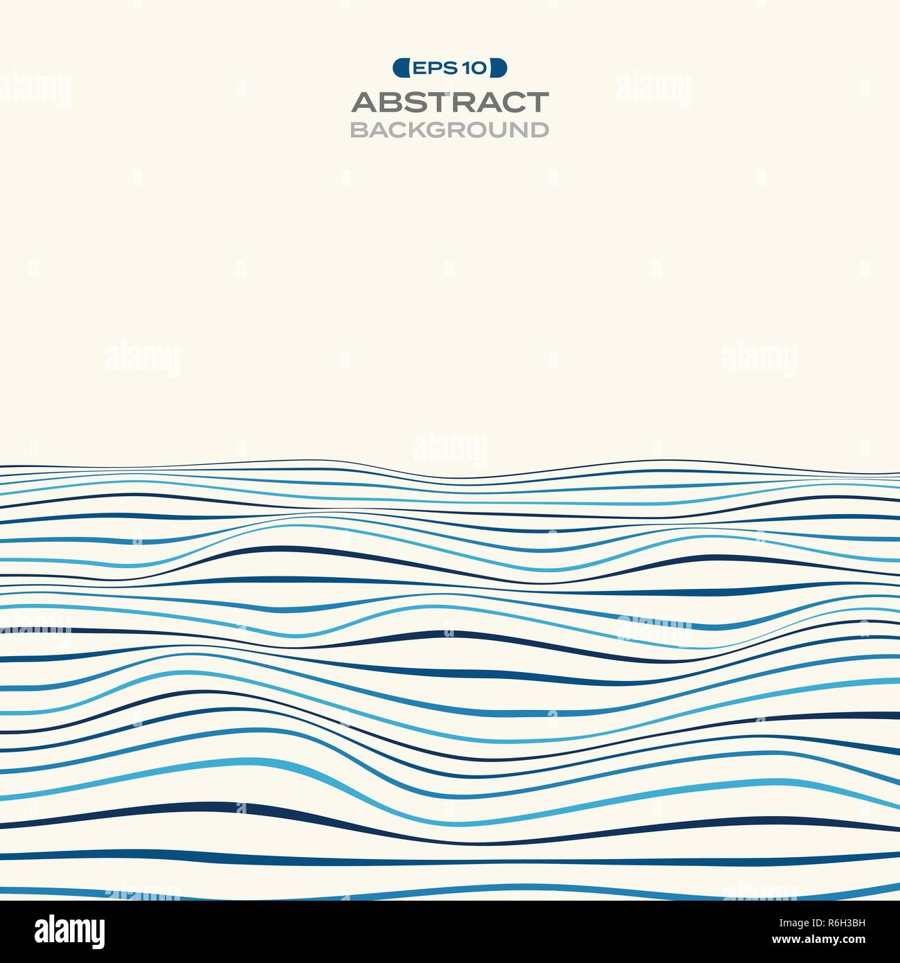 Große der Farbe des blauen Streifen Linie wellenförmige Muster Hintergrund, Illustration Vector EPS 10. Stock Vektor